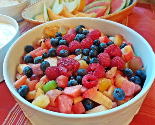 Fruit salad with fresh fruits